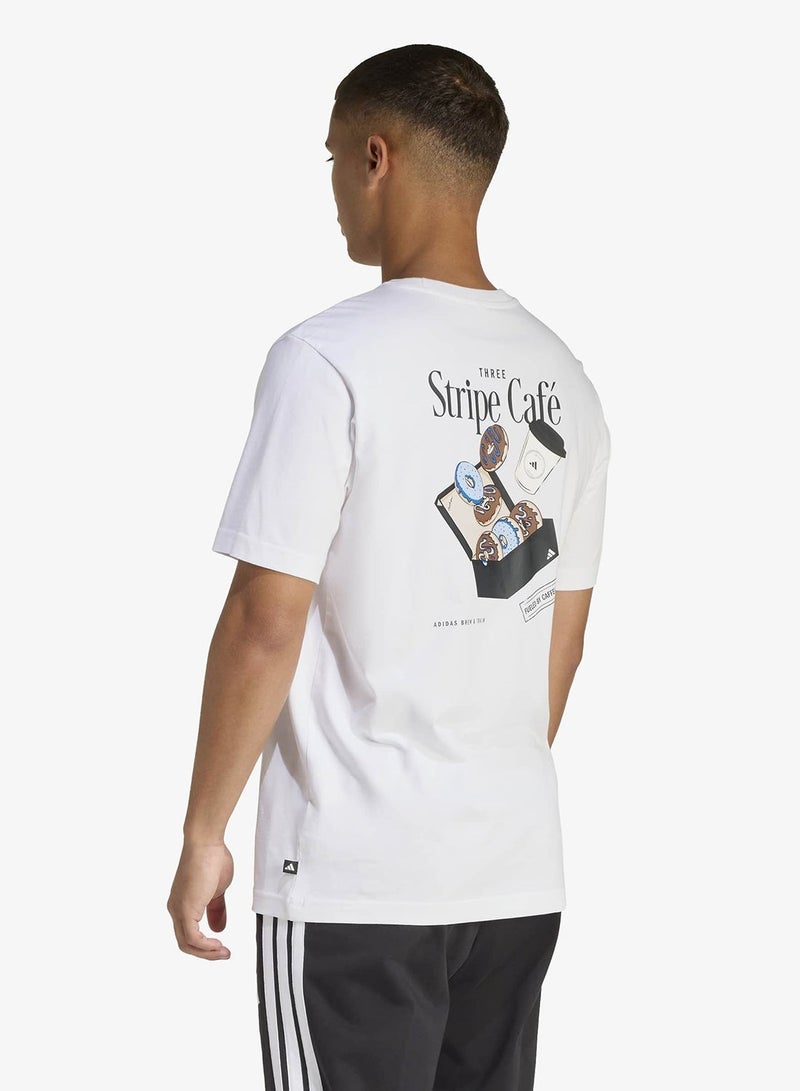 اديداس تيشيرت بطبعة جرافيك لقهوة وكافيه ودونات - Image 2